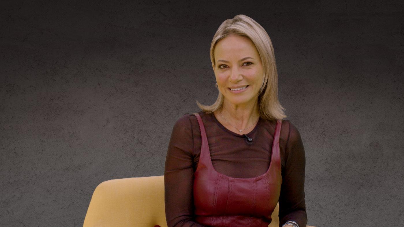 Andresa Malisano durante a gravação de sua entrevista ao Cobogós